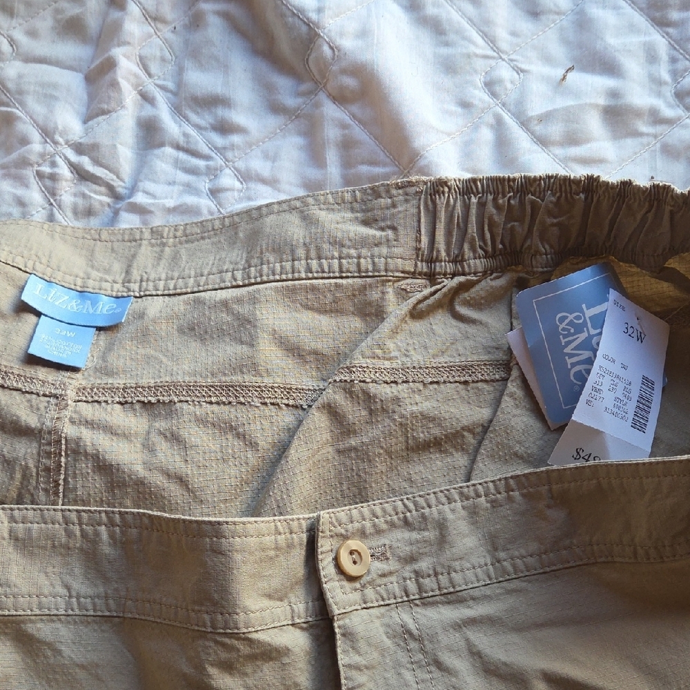3 Liz & Me/Catherines Women's Shorts in Blue, Orange, and Khaki 4x / 32W - Picture 4 of 15